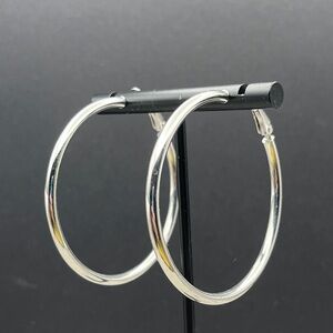 JCM 925 sterling silver 2 inch light weight tube hoop earrings tested